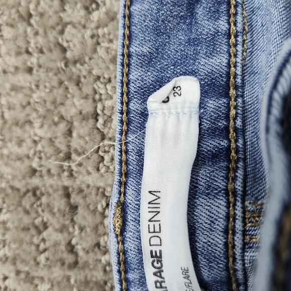 Garage Jeans Blue Flare Pockets Women’s Size 00 - Picture 7 of 9